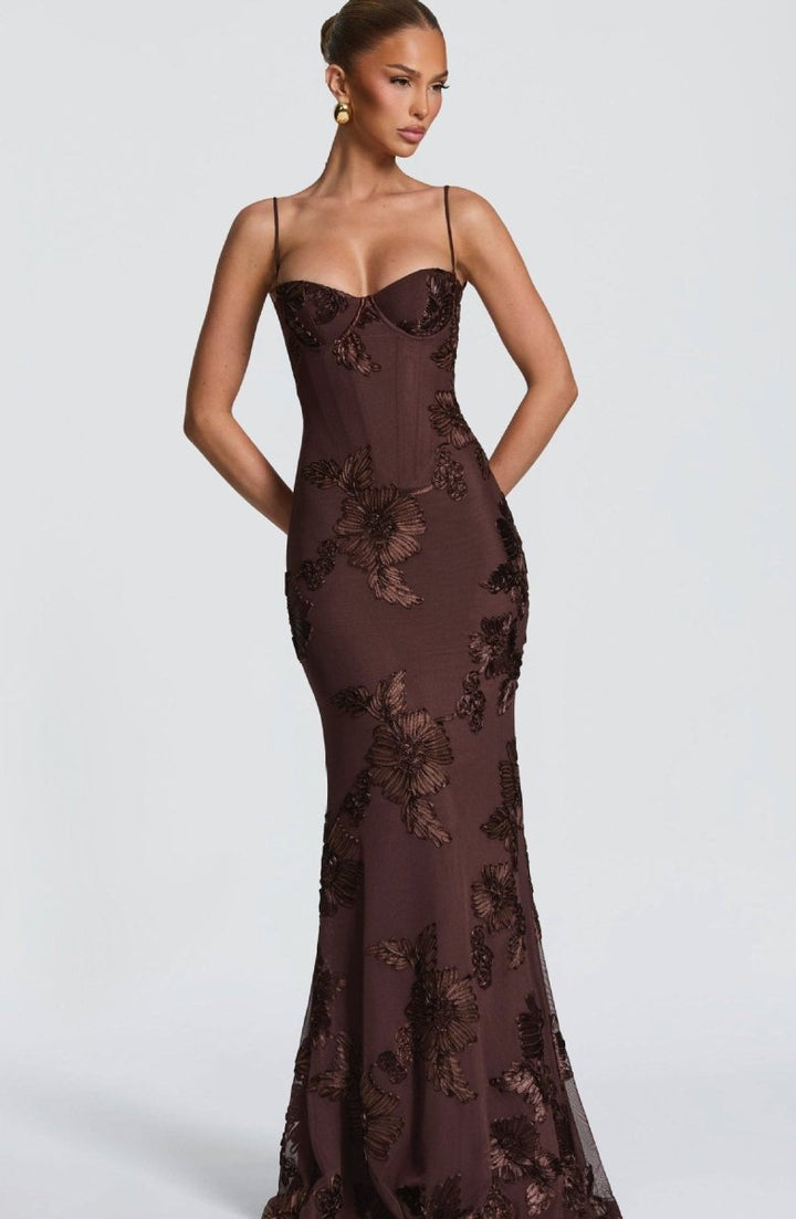 Women's Maxi Dress with Lace-Up