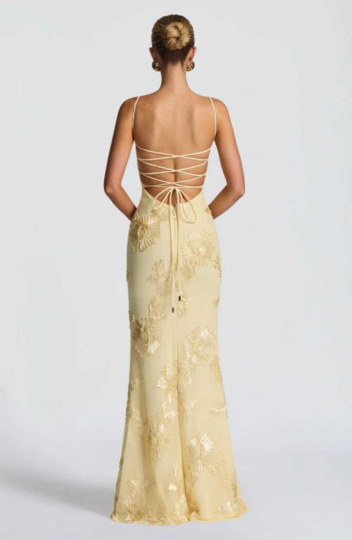 Women's Maxi Dress with Lace-Up