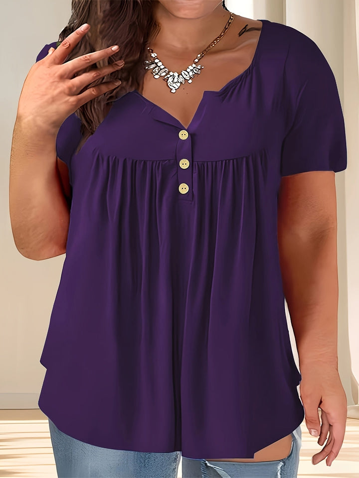 Zoey™ - Stylish Plus Size Pleated Blouse