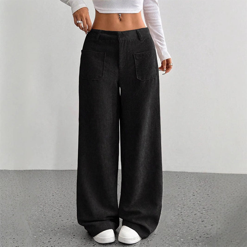 Women's Casual High-Waist Trousers – Relaxed Fit for Ultimate Comfort and Style