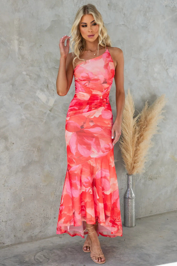 Layla | Women's One-Shoulder Floral Maxi Dress