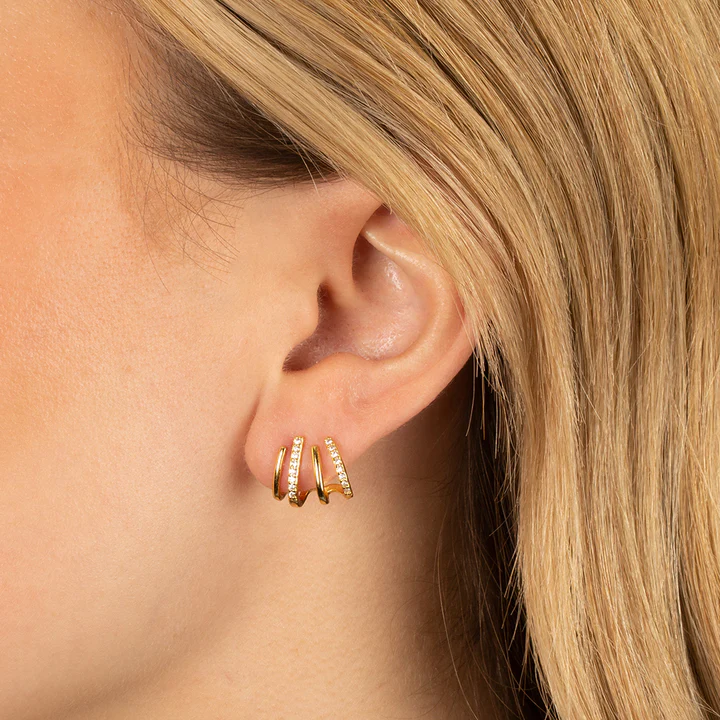 Zirconia-Studded Claw Earrings