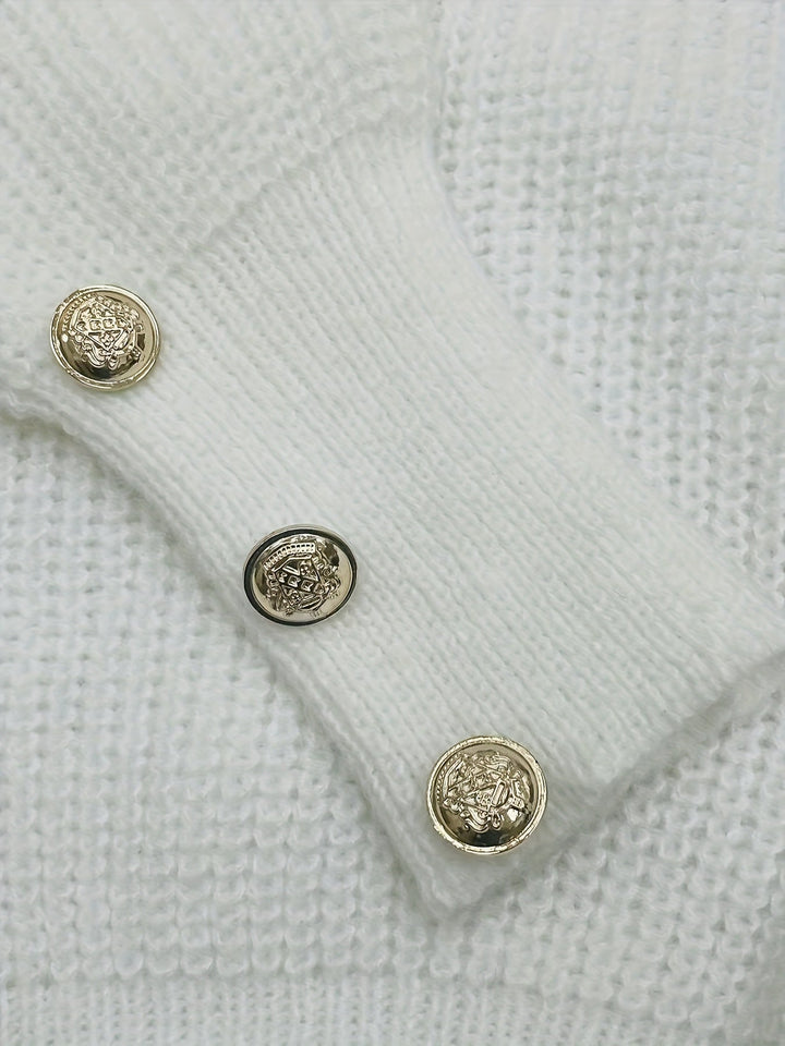 Aubrey™ - Cozy V-Neck Button-Front Sweater