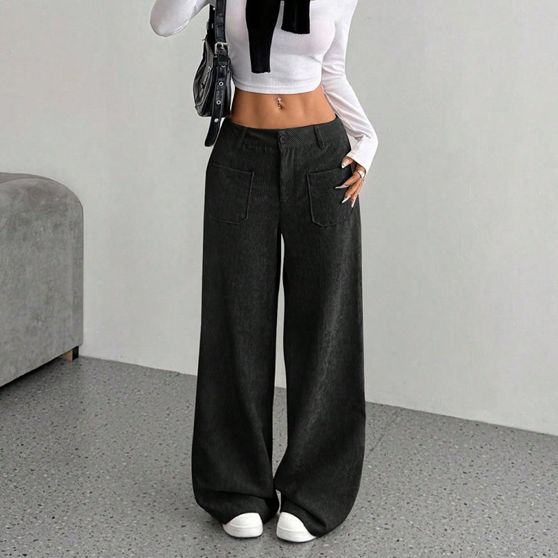 Women's Casual High-Waist Trousers – Relaxed Fit for Ultimate Comfort and Style