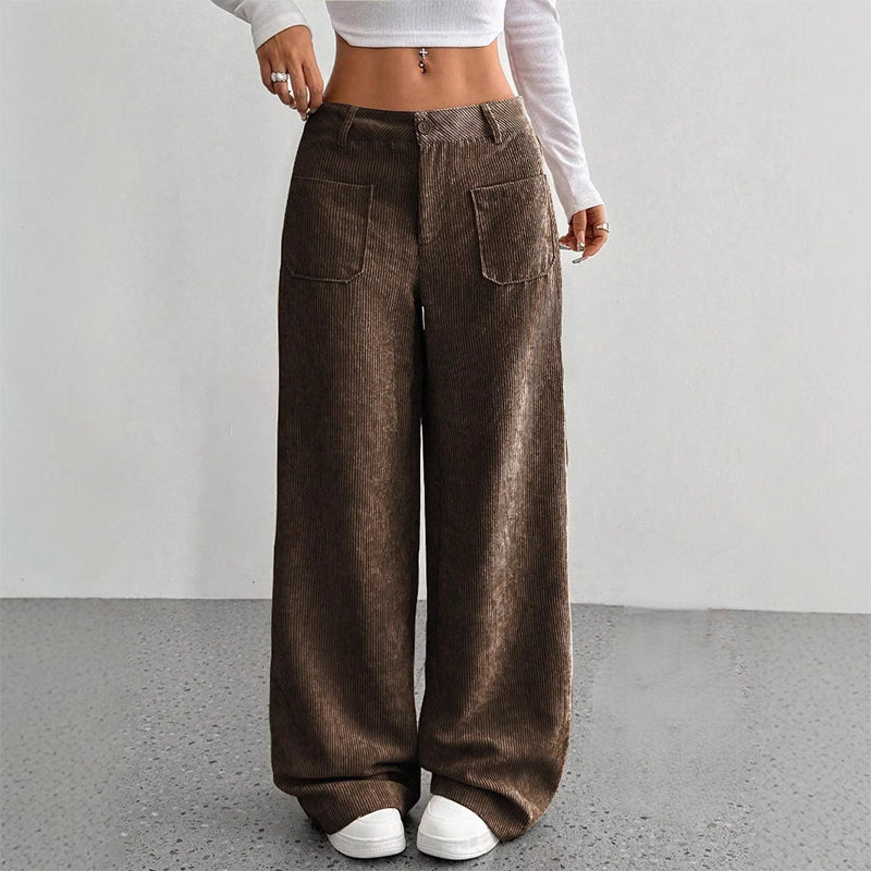 Women's Casual High-Waist Trousers – Relaxed Fit for Ultimate Comfort and Style