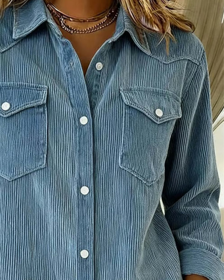 Lyra | Women's Classic Long Sleeve Shirt with Notch Collar