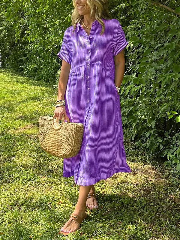 Gwen™ - Striped Shirt Dress