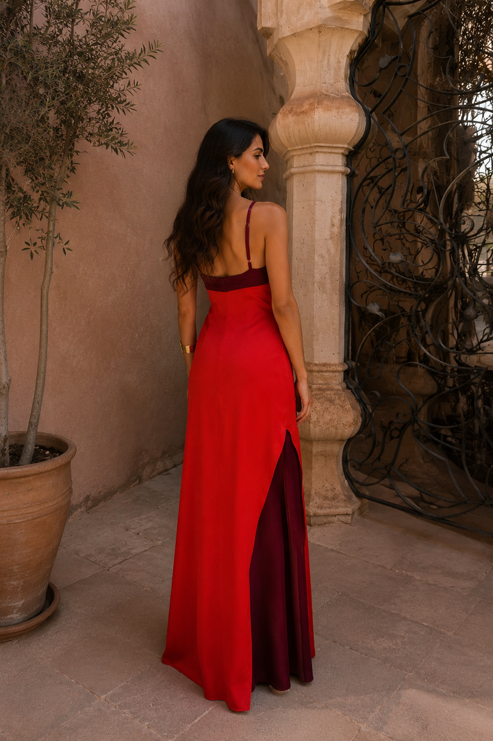 Women's Halter Neck Maxi Dress with Side Slit