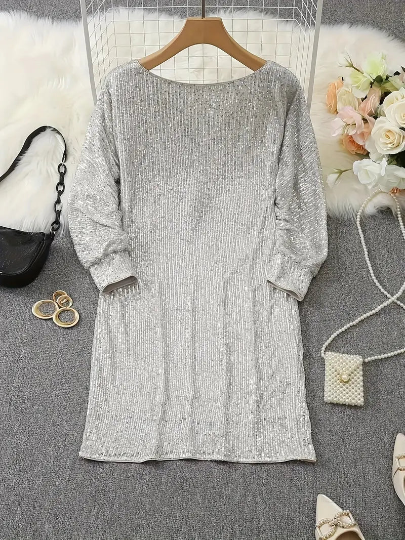 Contrast Sequin Party Dress