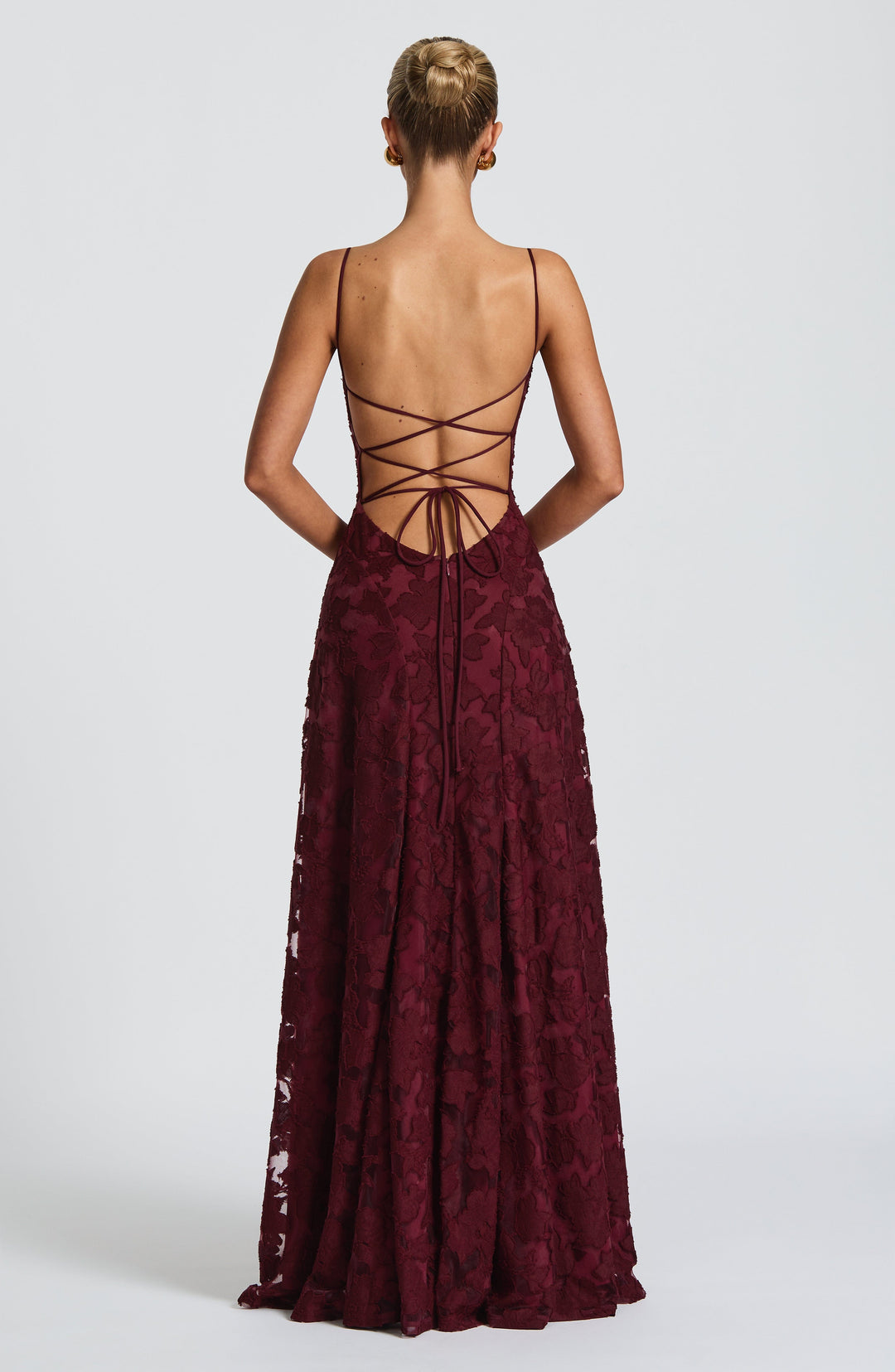 Women's Maxi Dress with Lace-Up Detail