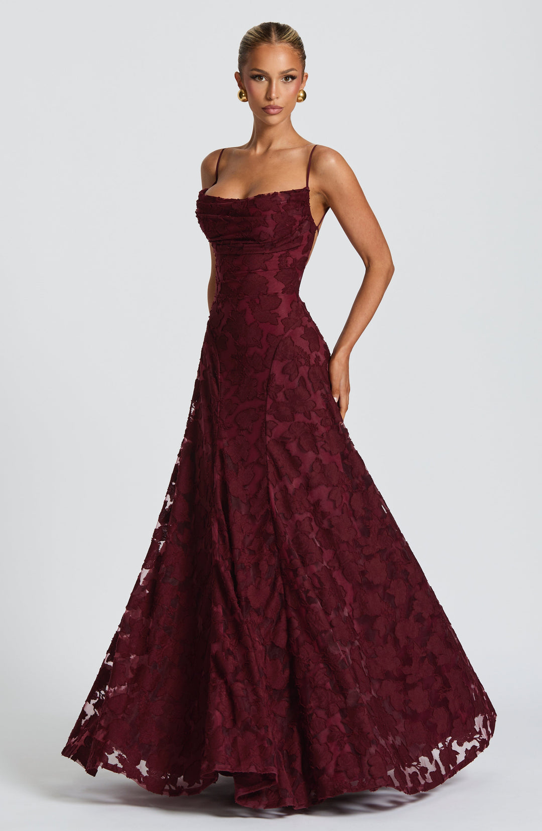 Women's Maxi Dress with Lace-Up Detail
