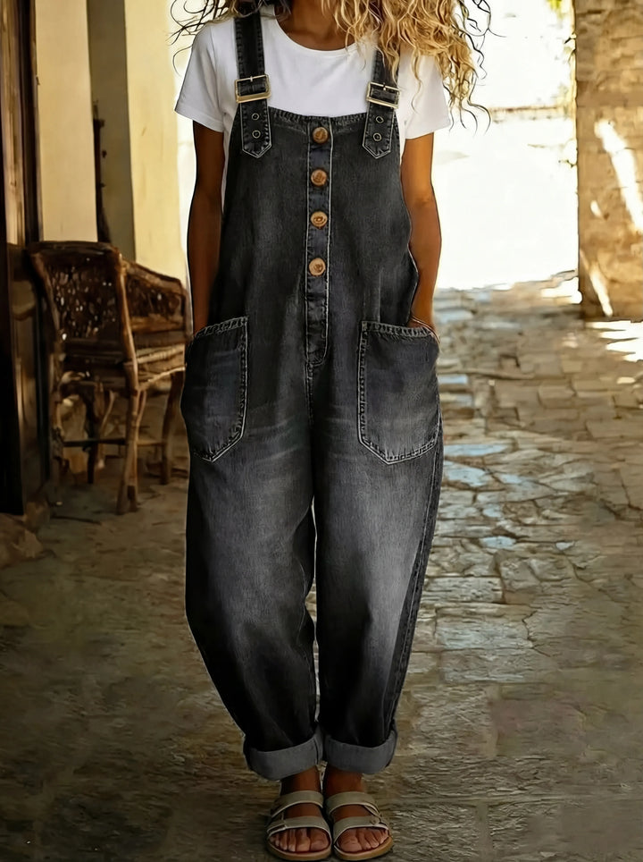 Rocio | Women's Versatile Adjustable Buckle Denim Jumpsuit with Pockets