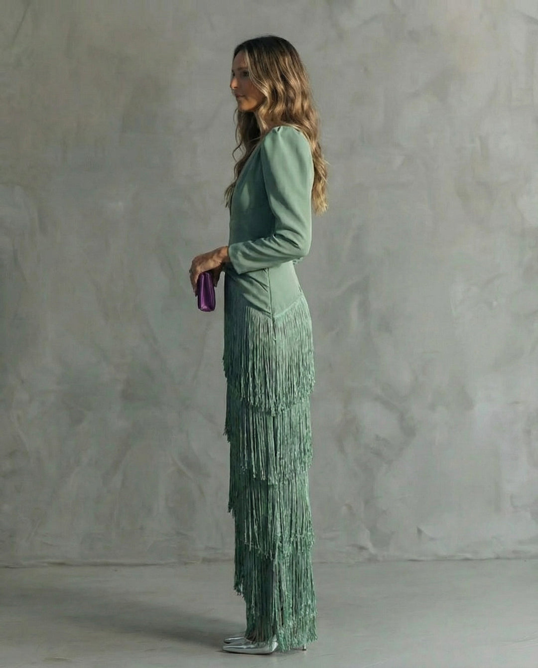 Clara | Chic Dress Featuring Fringe Sleeves
