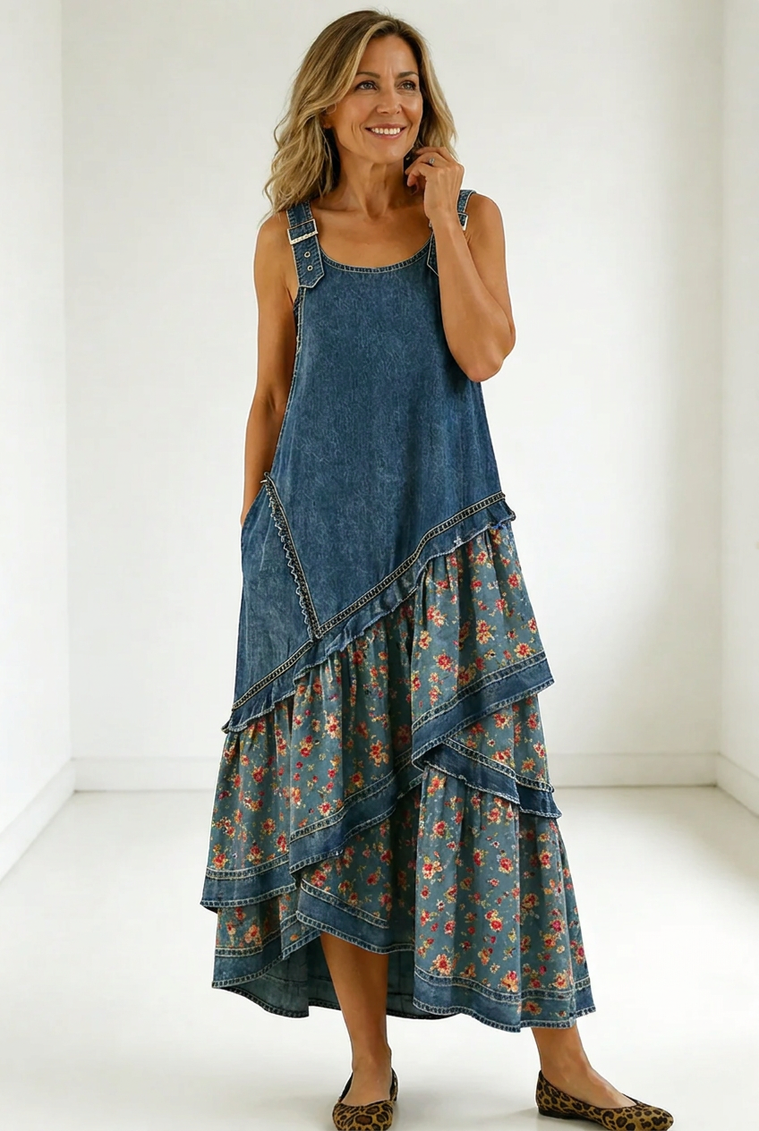 Aria | Creative Patchwork Maxi Gown