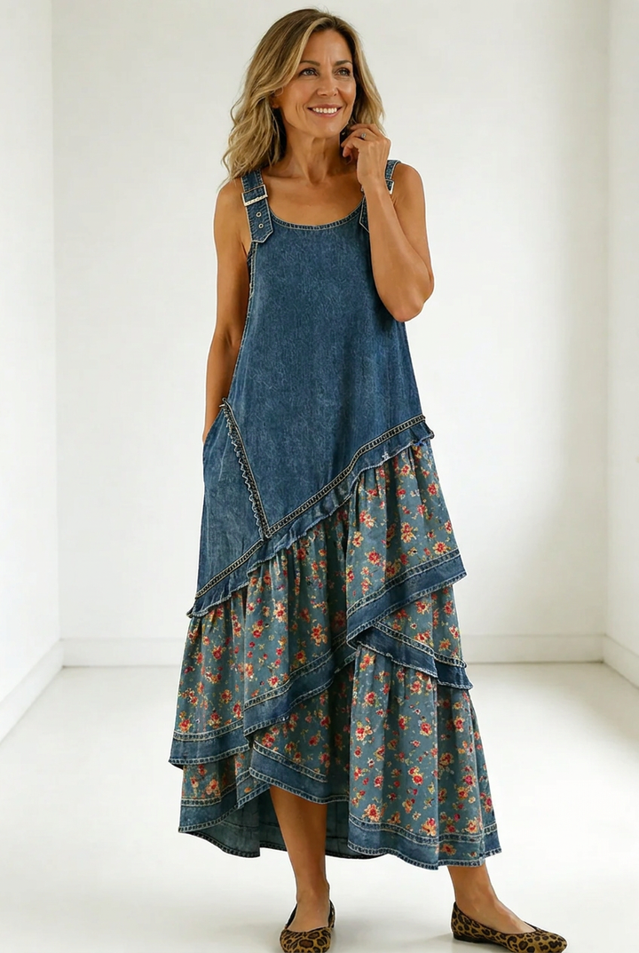 Aria | Creative Patchwork Maxi Gown