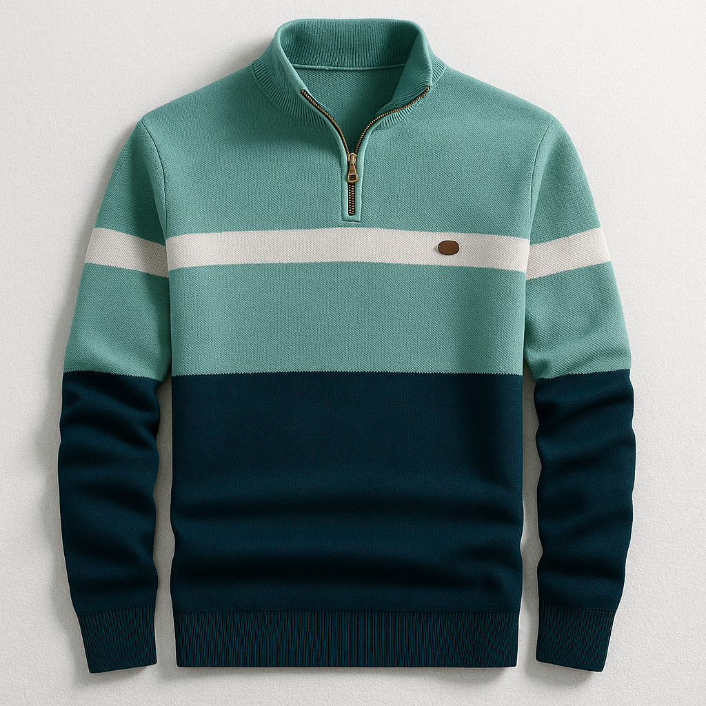 ELSTON HERITAGE PULLOVER SWEATER WITH QUARTER ZIP