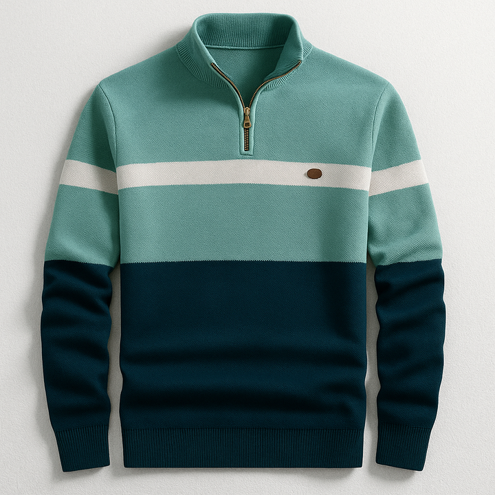 ELSTON HERITAGE PULLOVER SWEATER WITH QUARTER ZIP