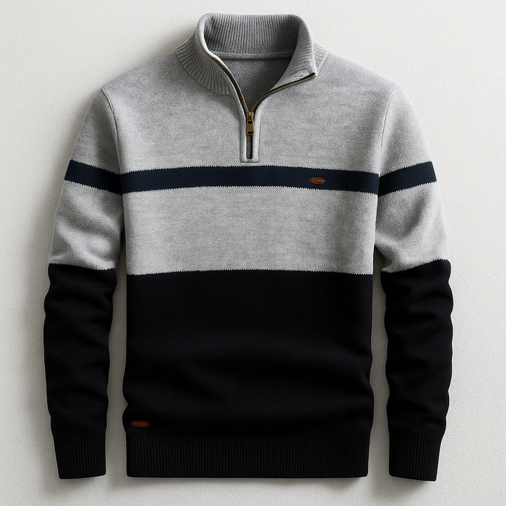 ELSTON HERITAGE PULLOVER SWEATER WITH QUARTER ZIP