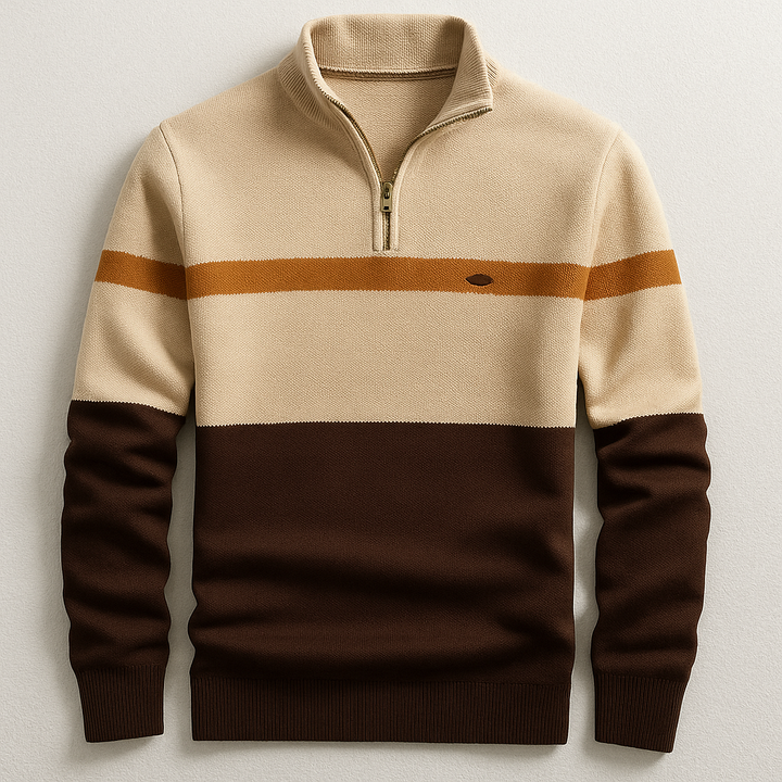 ELSTON HERITAGE PULLOVER SWEATER WITH QUARTER ZIP