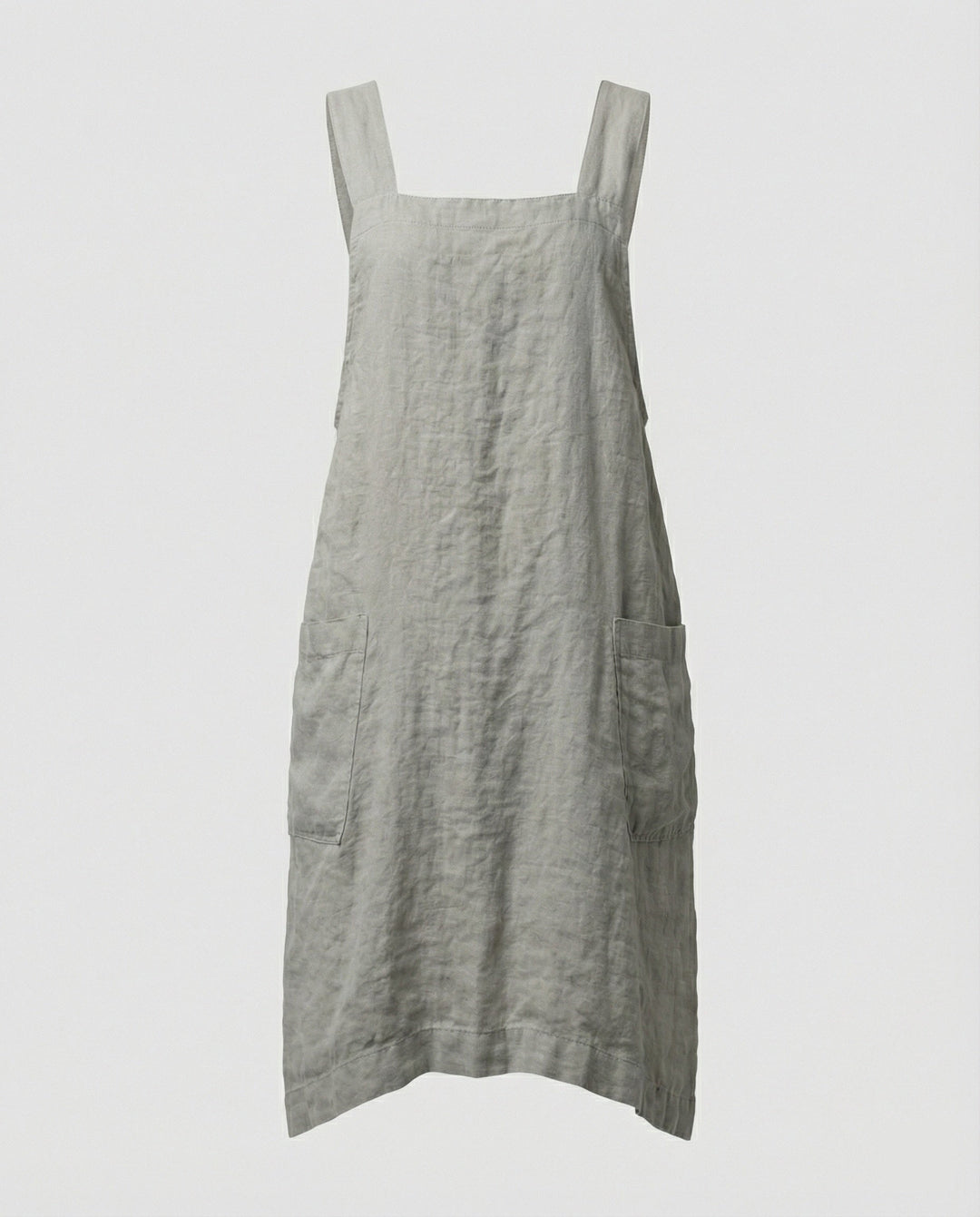 Heidi | Women's Square Neck Sleeveless Midi Apron Dress with Pockets