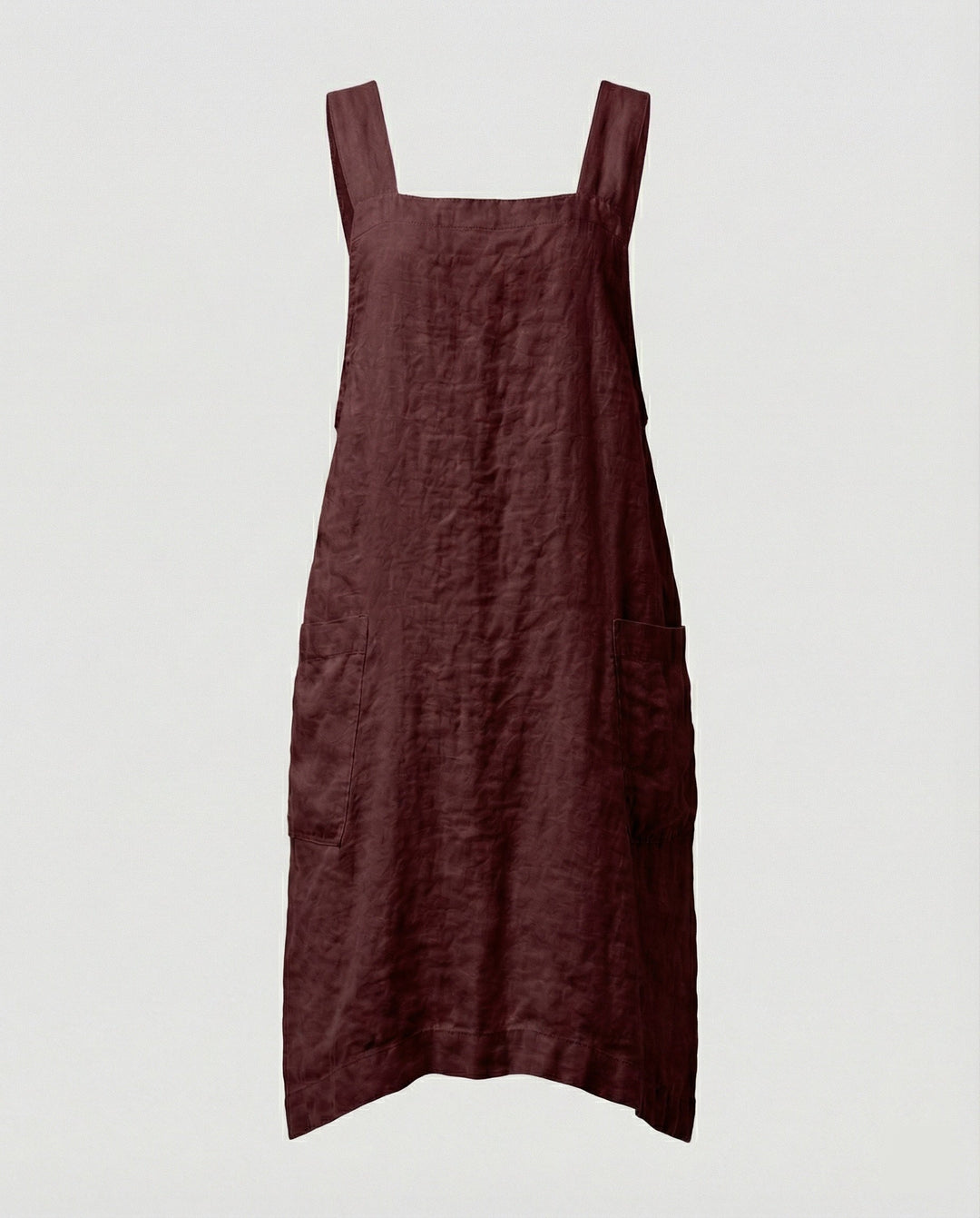 Heidi | Women's Square Neck Sleeveless Midi Apron Dress with Pockets