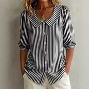 Women's Striped Shirt with Buttons