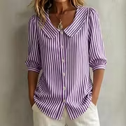 Women's Striped Shirt with Buttons