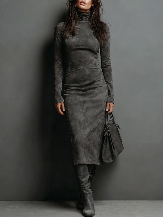 Mildred™ Chic Suede Maxi Dress