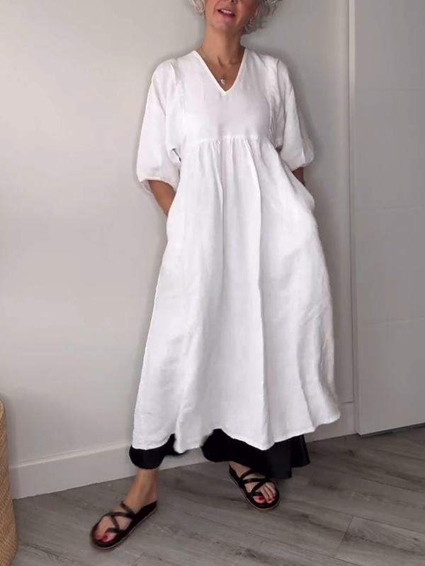 Hestia | Women's Classic Comfort Midi Dress with Pockets