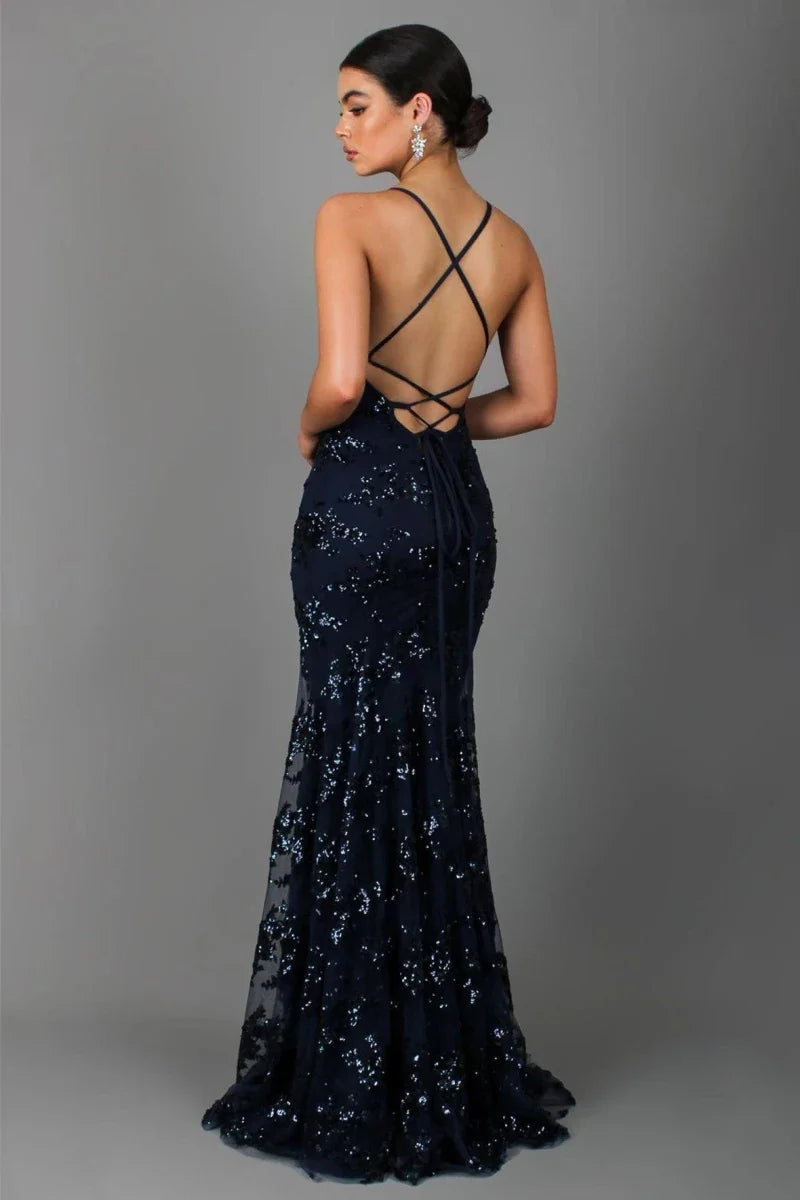 Nora – Sophisticated Floor-Length Evening Dress with Sequin Detailing