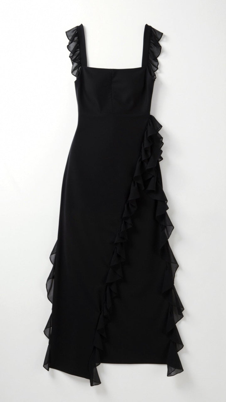 Laura | Women's Ruffled Maxi Dress with Side Slit