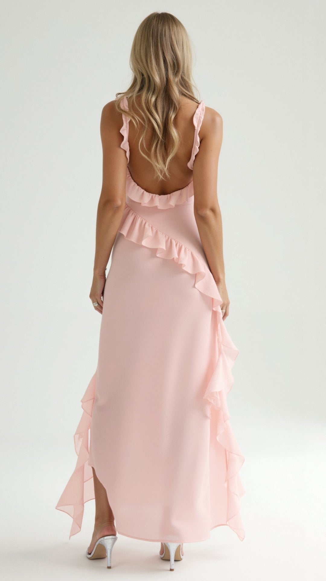 Laura | Women's Ruffled Maxi Dress with Side Slit