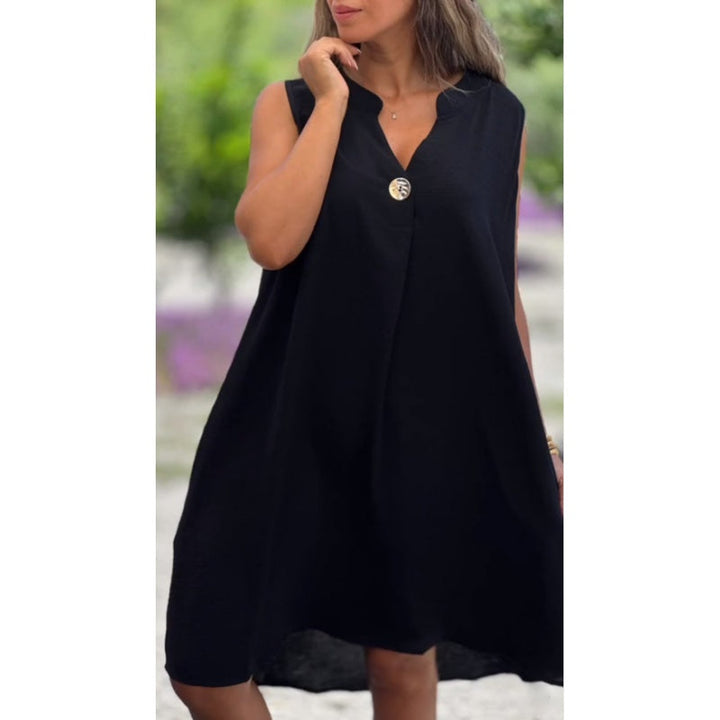 Elsie | Women's Sleeveless V-neck Midi Dress