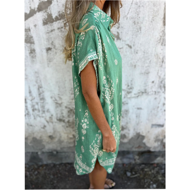 Mica | Women's Vintage Boho Mini Dress with Cap Sleeve