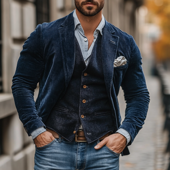 Adam™️ | Classic Vintage Blazer & Vest Set