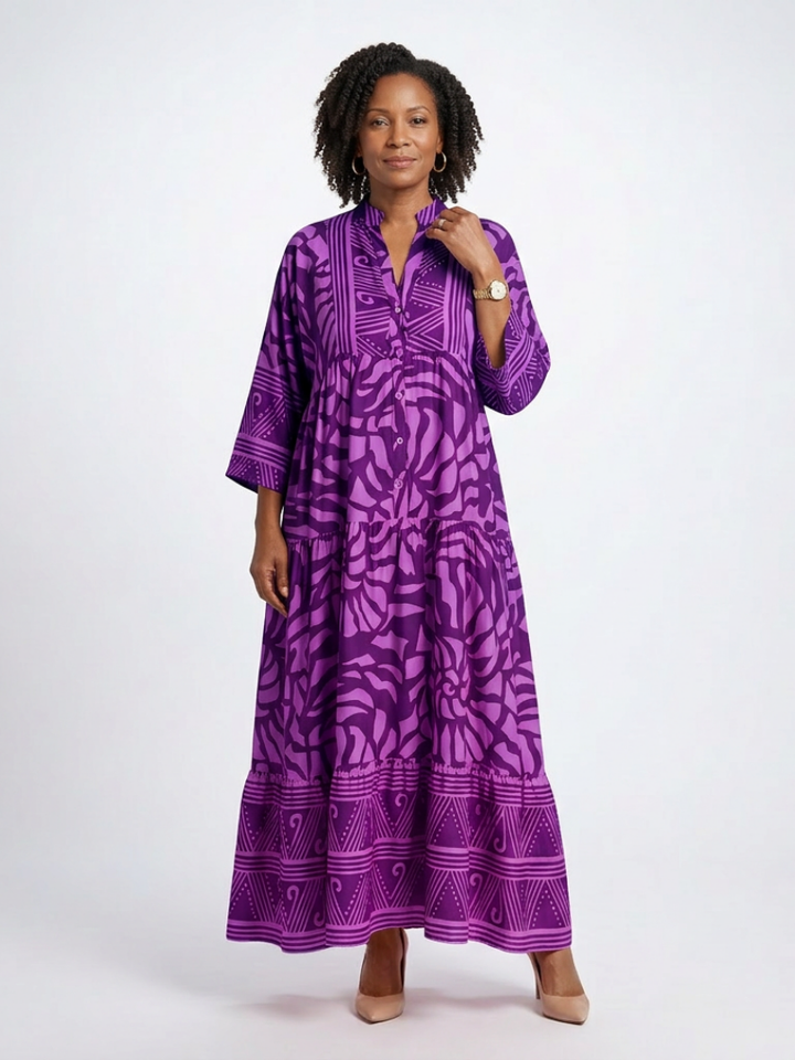 Marielle | Women's Relaxed Button Front Midi Dress